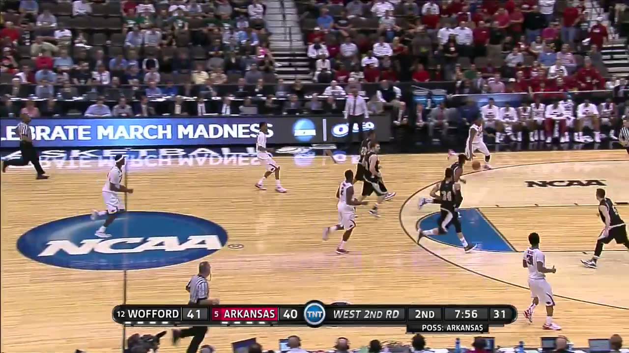 Wofford vs. Arkansas Michael Qualls slam YouTube