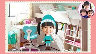 まりちゃんのべんきょう机をみにいくよ♪　小学校入学にむけての準備♪　3人きょうだい　リアルお買い物ごっこ　vlog　おでかけ