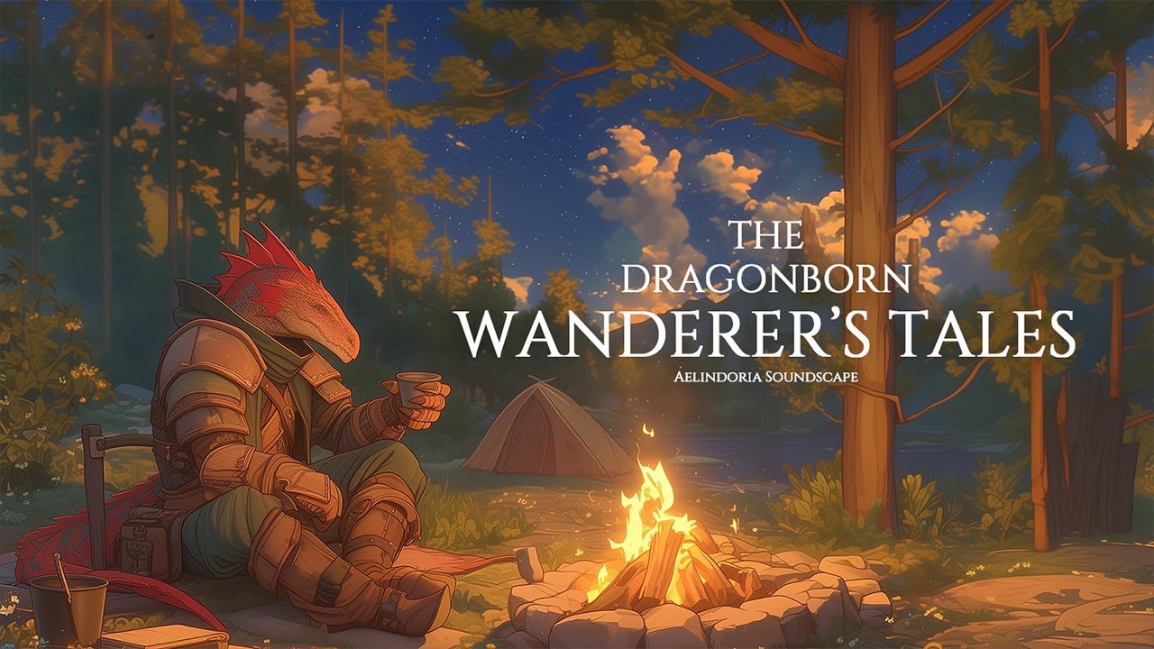 Relaxing Medieval Music by the Campfire | The Dragonborn Wanderer’s Tales – Fantasy Music for Study