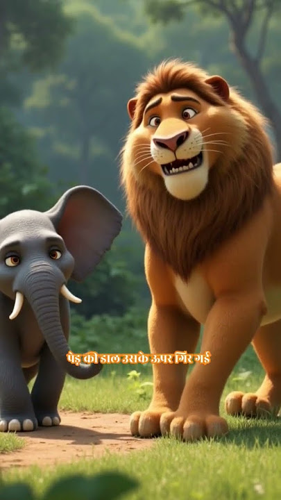 The Lion and Elephant Moral Story#shorts #trending #viralvideo