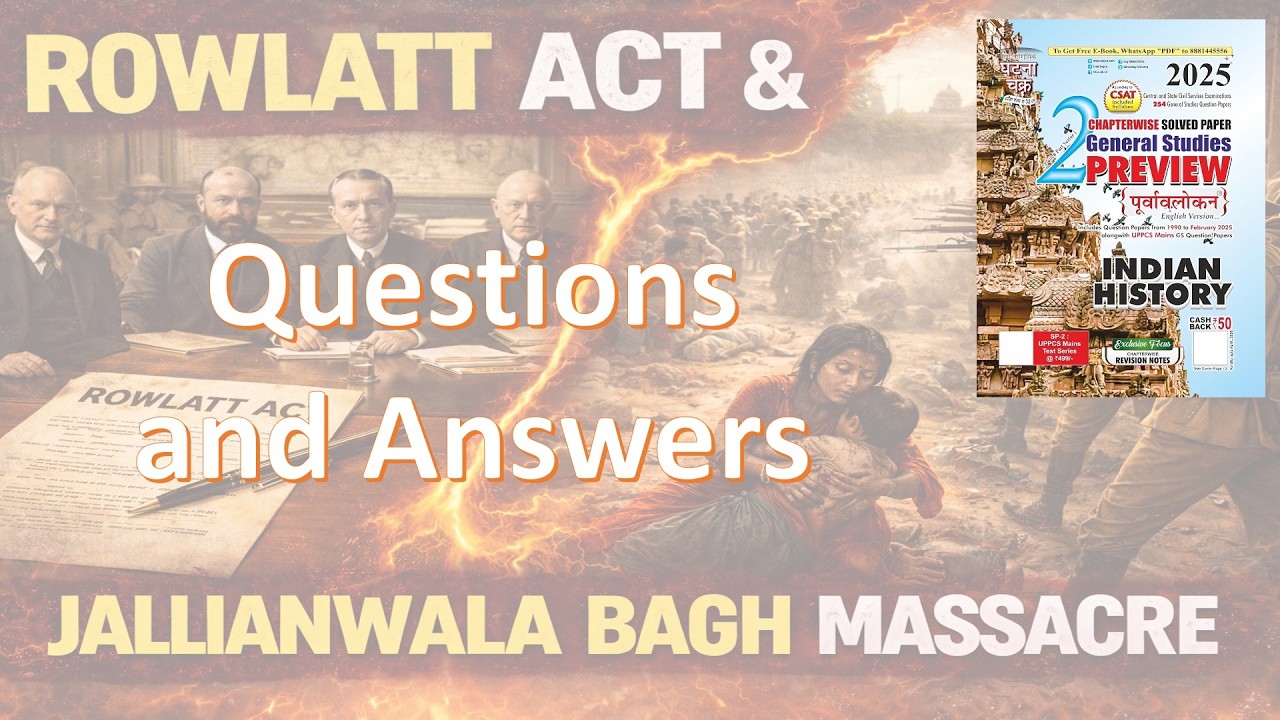 Modern History: Rowlatt Act and Jallianwala Bagh Massacre Questions and ...