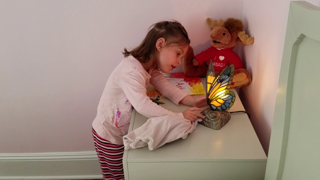 Corning Colored Glass Butterfly lamp