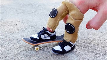 FINGER SKATEBOARD TRICKS | TECH DECK Bowl Builder & NEW BOARD | Fingerboarding | Finger Nike Shoes