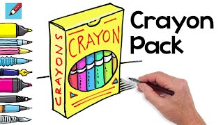 How to draw a pack of crayons real easy