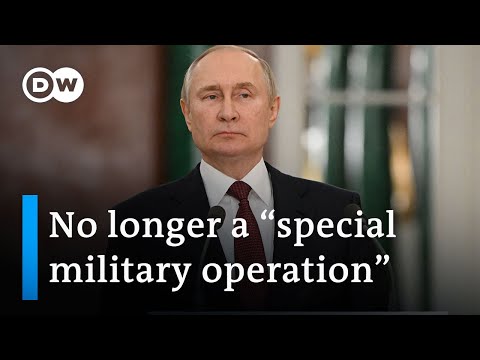 Putin refers to war in Ukraine as a war for first time | DW News