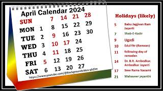 april calendar 2024