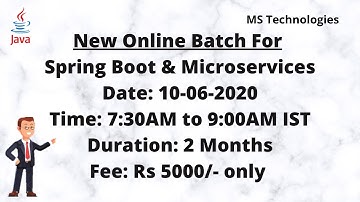 Spring Boot & Microservices Online Training | MS Technologies