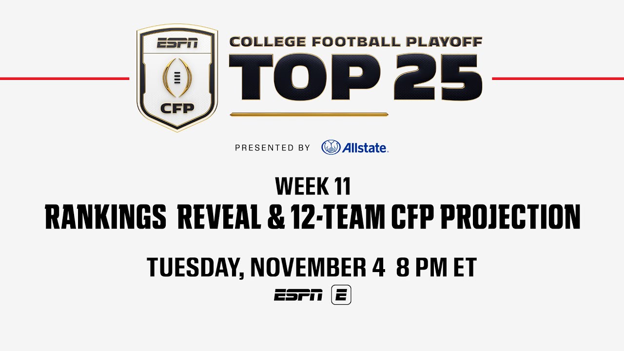 College Football Playoff Top 25: Tuesday, November 4, 2025 - YouTube