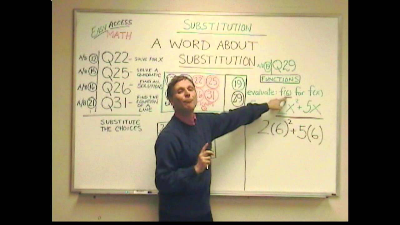 EASY ACCESS MATH with Art Kurtz AN IMPORTANT WORD ON SUBSTITUTION - YouTube