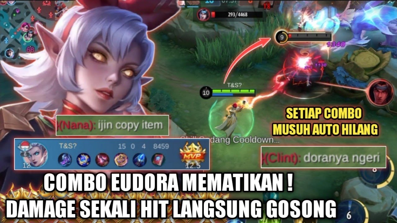 DAMAGE EUDORA SEKALI HIT LANGSUNG GOSONG ! MUSUH AUTO KETAR KETIR‼️BUILD EUDORA TERSAKIT 2023 - MLBB