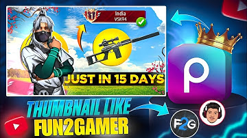 How to Make Thumbnail Like @FUN2GAMER In PicsArt 🔥 || Free Fire Thumbnail Tutorial
