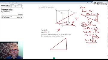 18 3D Trigonometry,  Edexcel 2018 Maths GCSE Higher Tier Paper 2 Question 18