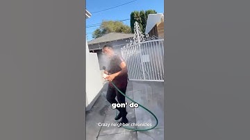 Man Soaks Neighbor With Garden Hose 😳