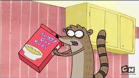 Mordecai and Rigby make cereal