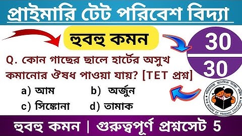 প্রাইমারি টেটে পরিবেশ বিদ্যা প্রশ্ন হুবহু কমন | পরিবেশ বিদ্যা 5 EVS |  Primary Tet Preparation 2022