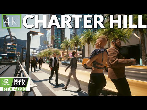 Walking in Cyberpunk 2077: Overdrive Ray Tracing RTX 4090 - Charter Hill