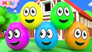 Learning Colors and Numbers Songs | Colorful Eggs on the Farm | Melly Nursery Rhymes &amp; Kids Songs
