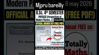 MJPRU B.Sc 4th Sem Physics Answer Key 2026 (8 May2026) 🔥 Full Paper Solution PDF #mjpru #bscphysics