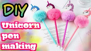 DIY How to make unicorn pen at home easy||diy unicorn pen making|| magic pen||Homemade pen #unicorn screenshot 1