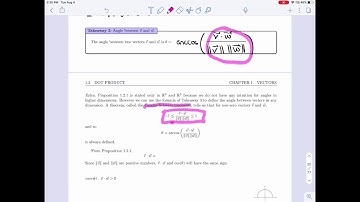 Linear Algebra 1.2.1 - Dot Product And Angles Between Vectors (2 of 3) - EXTRA