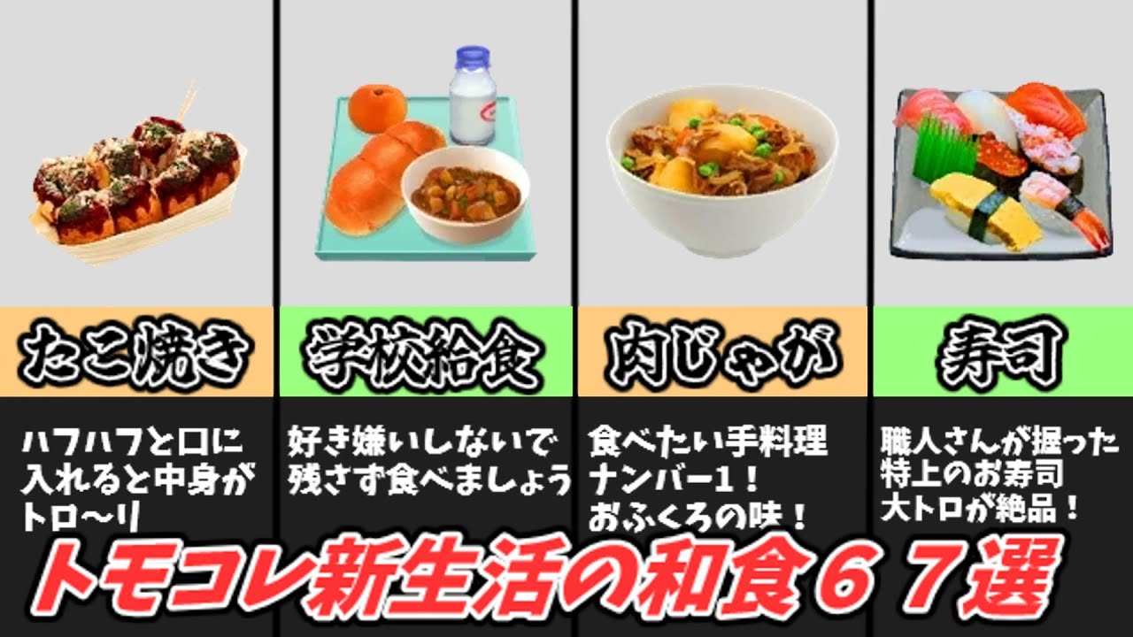 Tomodachi Collection New Life] 67 Japanese dishes that appear in