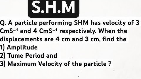 🛰️ For a particle with SHM, its Amplitude, Time Period & Max. Velocity ❓