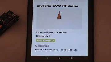 MPU6050 DMP Teapot sent over Bluetooth BLE using RFduino and EVOthings