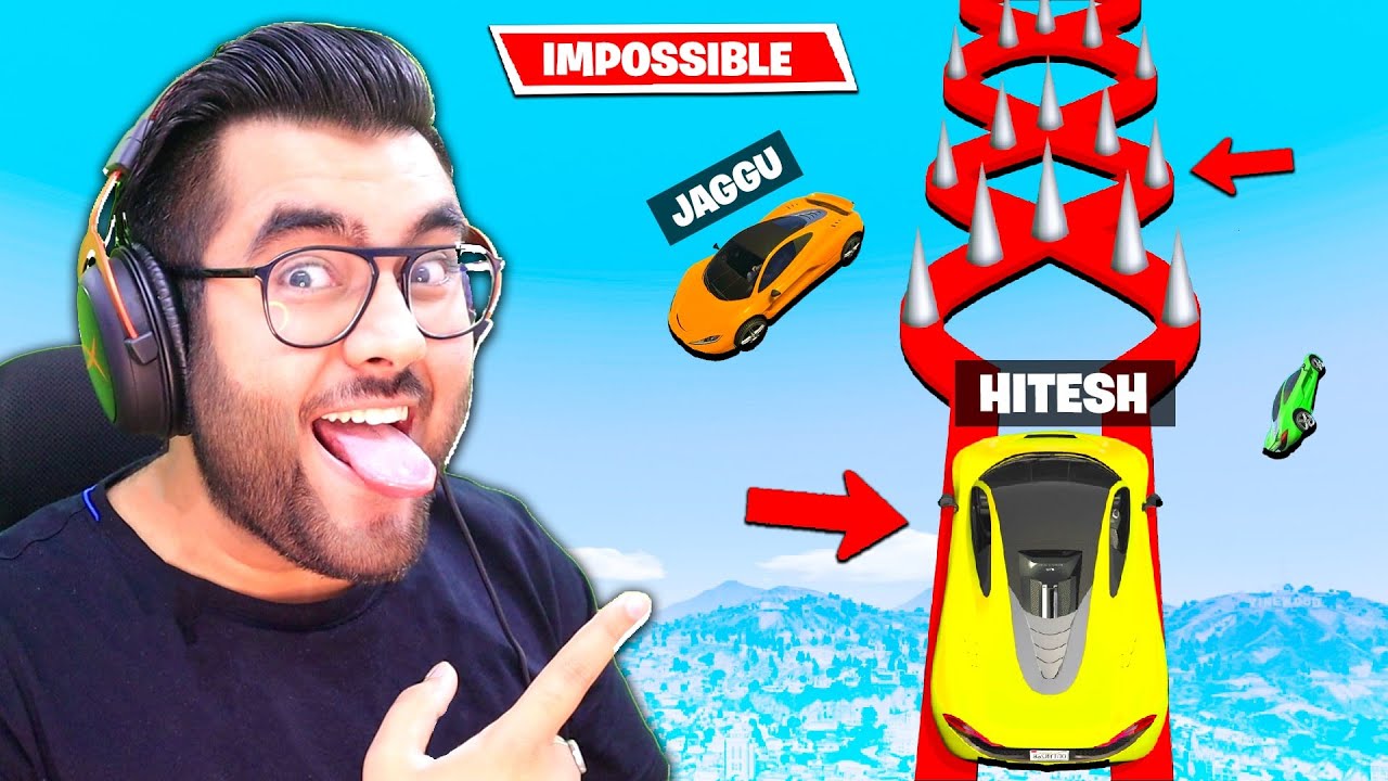😂 GTA 5 Impossible Parkour Race with JAGGU!! 😂 | Hitesh KS