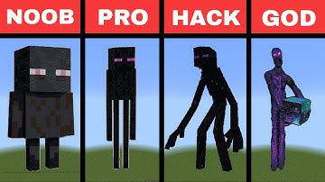 Pixel art (NOOB vs PRO vs HACKER vs GOD) Enderman in Minecraft