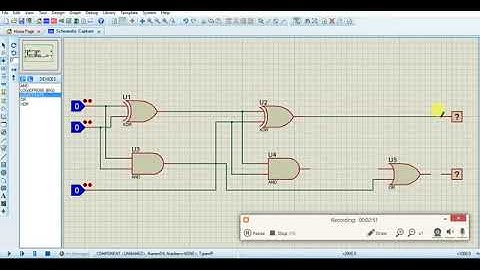 Simulasi Full adder dengan Proteus 8