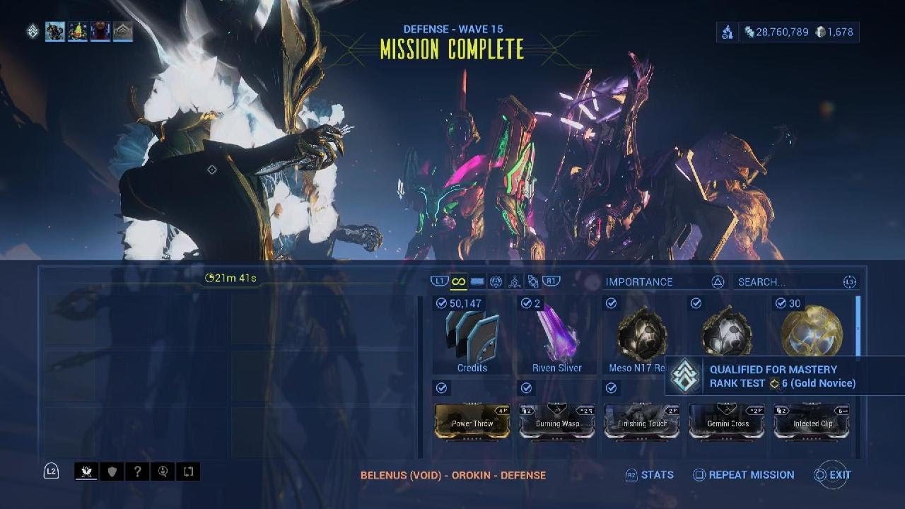 Warframe Ember Prime Defense Mission Gameplay - YouTube