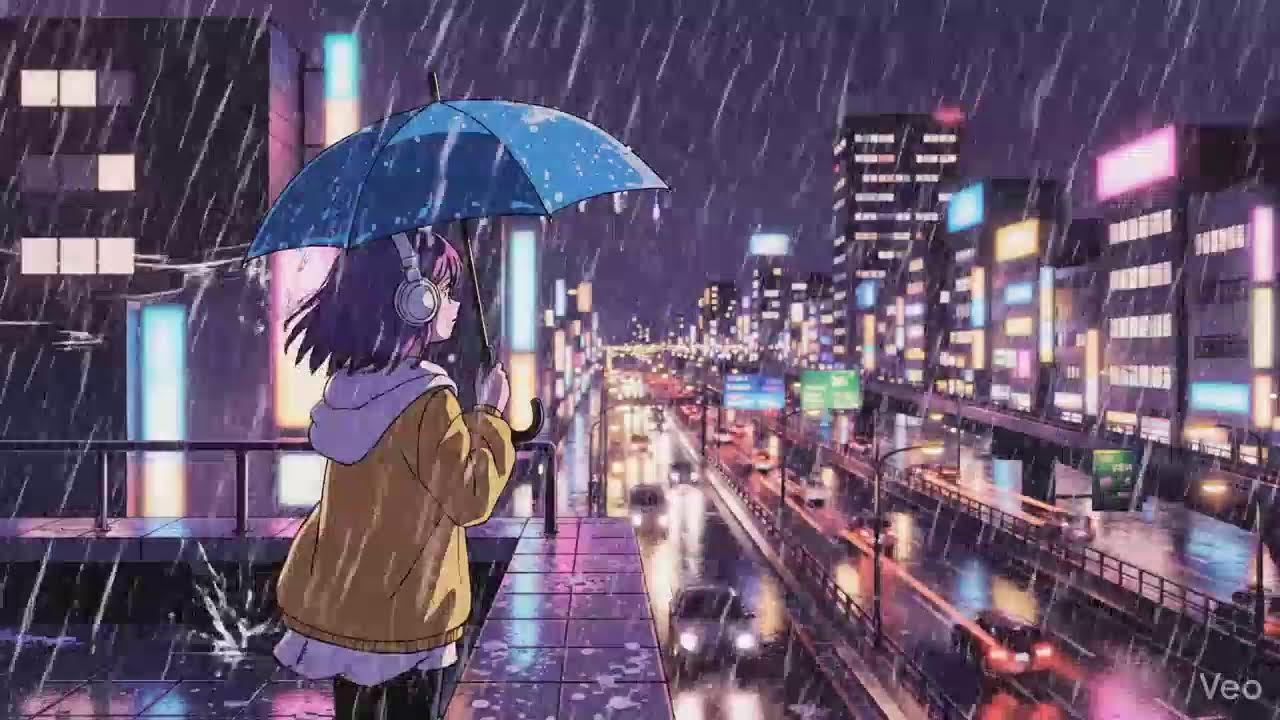 Rain Sounds in Neon City 🌧️ Lofi for Focus & Calm