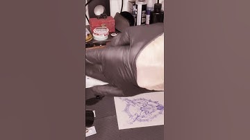 Prepping a Skull & Horns Tattoo Stencil! 💀🔥 #Shorts