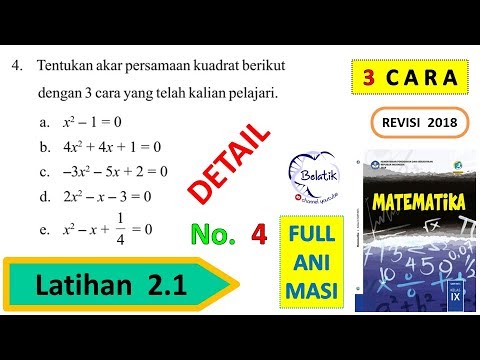 Latihan 2 1 Nomor 4 Kelas 9 Smp Mts Persamaan Dan Fungsi Kuadrat