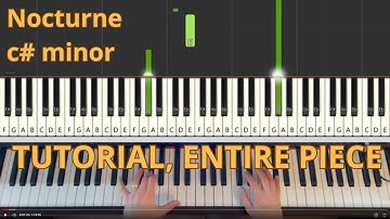 Nocturne c# minor - F. Chopin -how to play, piano tutorial, from The Pianist movie, version complete