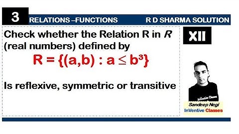 Check whether the relation R defined by R= {(a,b): a less than or equal to b cube} is reflexive sym
