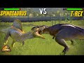 Trex vs spinosaurus  whos the king of carnivores jurassic world evolution 2  jwe 2