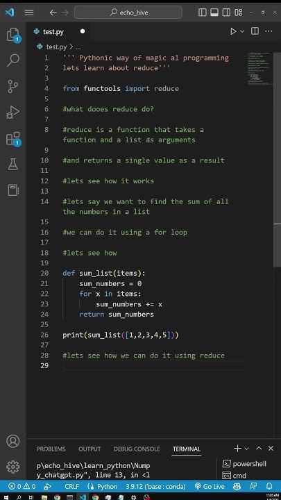python reduce function explained by github copilot - YouTube