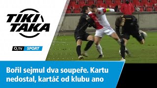 TIKI-TAKA: Bořil sejmul dva soupeře. Kartu nedostal, ale kartáč od klubu ano