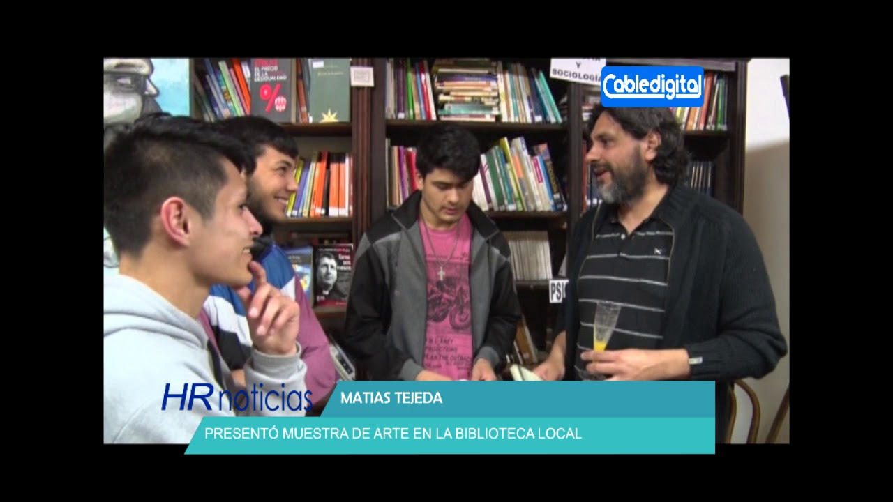 MATIAS TEJEDA PRESENTO MUESTRA DE ARTE EN LA BIBLIOTECA LOCAL huinca renaco