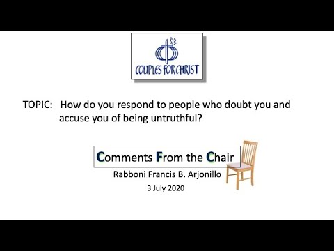 COMMENTS FROM THE CHAIR with Bro Bong Arjonillo - 3 July 2020
