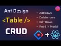 How to Add, Delete, Edit and Display Records in Ant Design Table | Antd Table CRUD | ReactJS