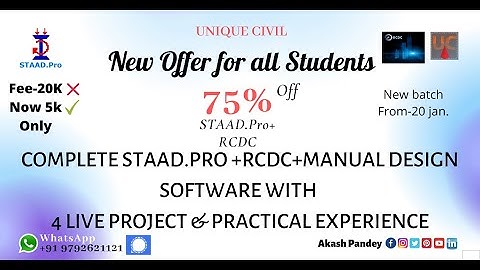 Attention Plz New STAAD.Pro||RCDC Batch from 20 Jan||By- Akash Pandey||