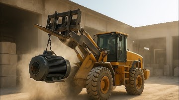 How to unloading marble factory heavy moters through loader 