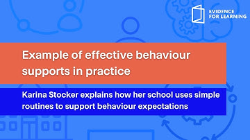 Effective behaviour supports in practice: Simple routines