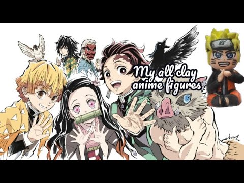 My all clay anime figures #demonslayer #funny #DIY ✌🏻😝💗✨✨
