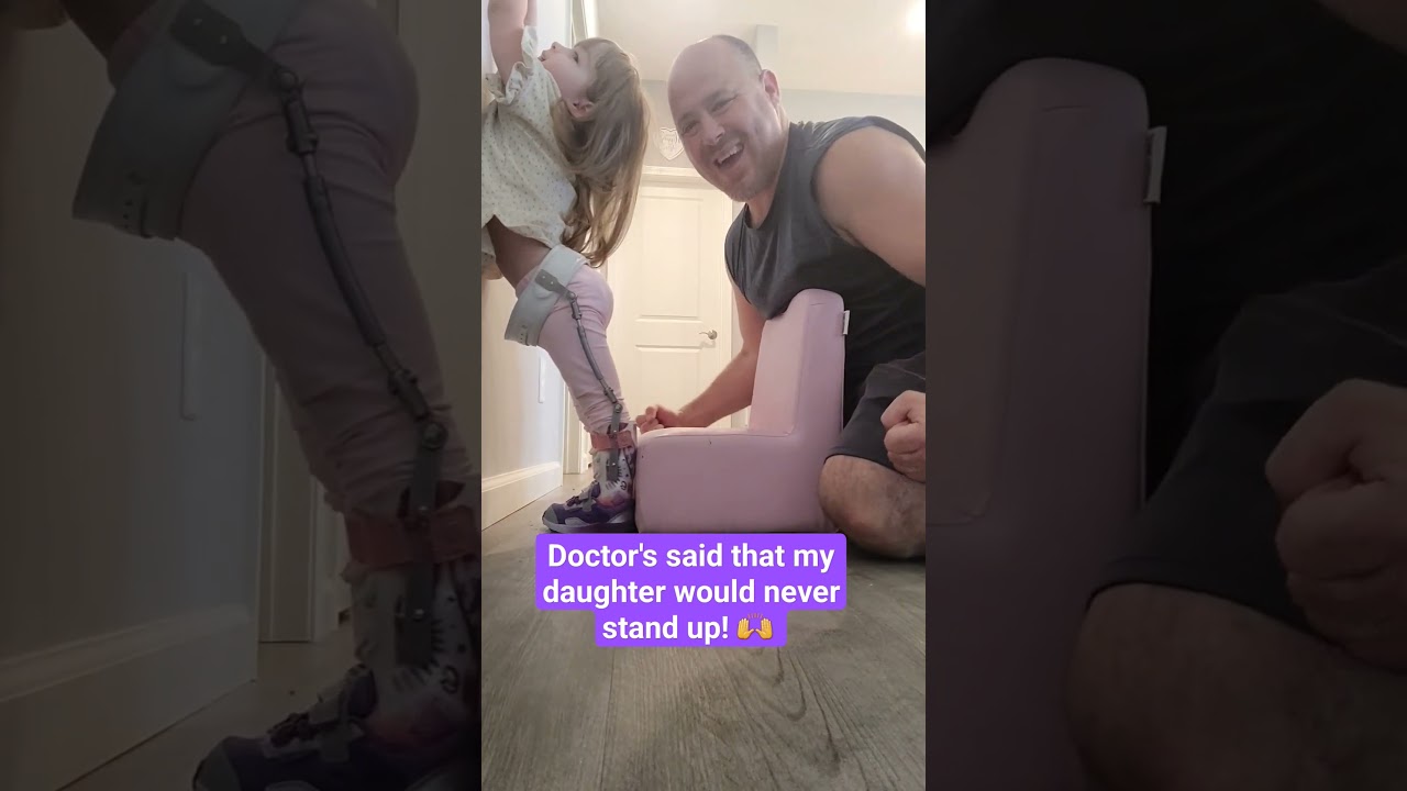 Lacey Grace during her daily stand-up practice session with daddy! 