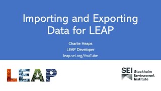 Importing and Exporting Data for LEAP
