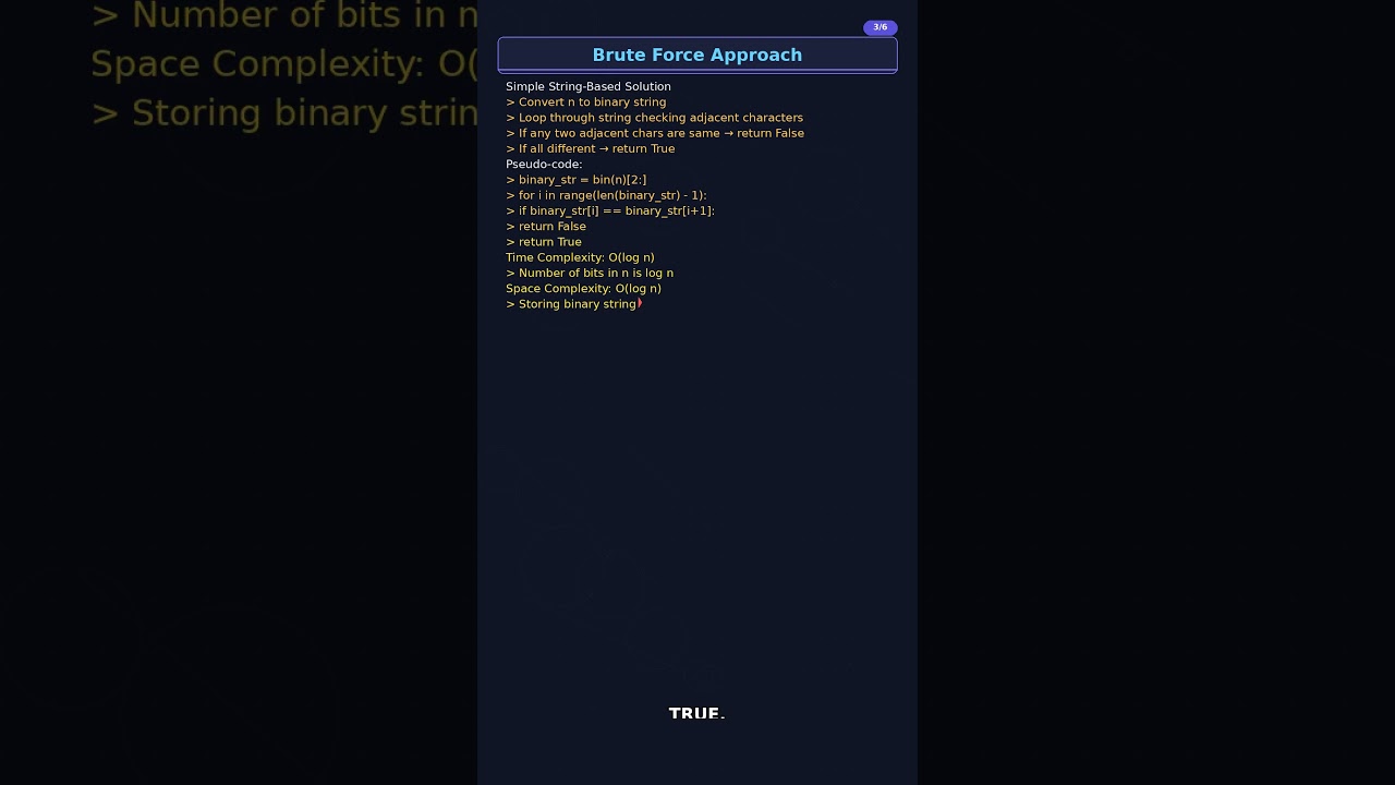 Binary Number with Alternating Bits | DSA | LeetCode