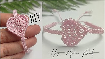 DIY Heart Macrame Bracelet | Macrame Bracelet Tutorial